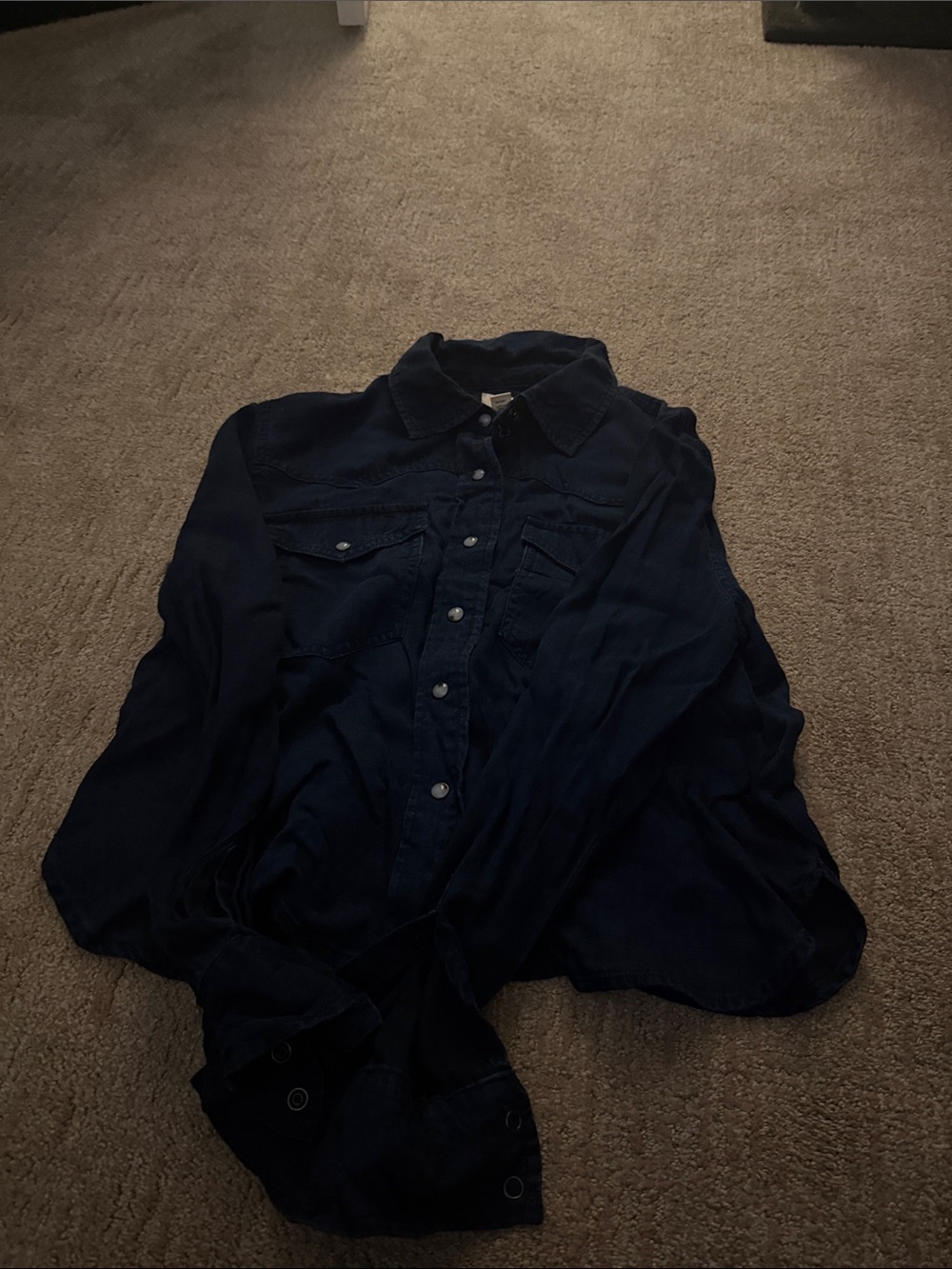 Women’s Dark Navy Button-Up Shirt